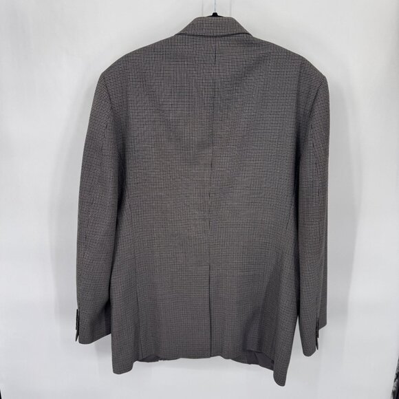 Lauren Ralph Lauren Blazer Mens 42R Gray Wool Houndstooth‎ Plaid Vintage - Picture 4 of 9
